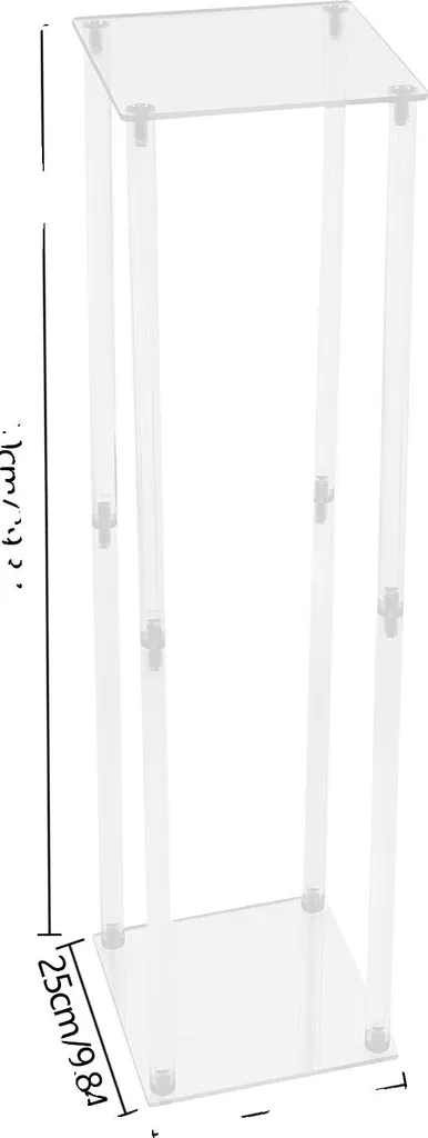 Support pour fleurs transparent en acrylique robuste de 30cm