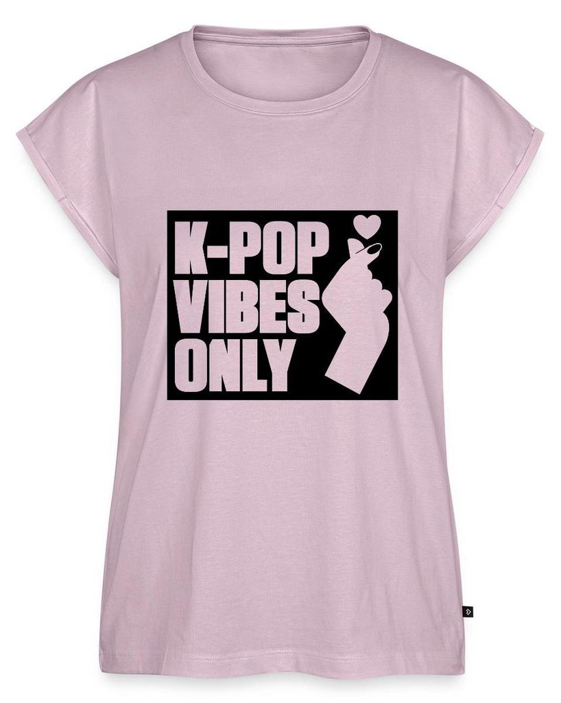 Spreadshirt K-Pop Vibes Only Mit Fingerherz Frauen Casual T-Shirt, 3XL, Altrosa