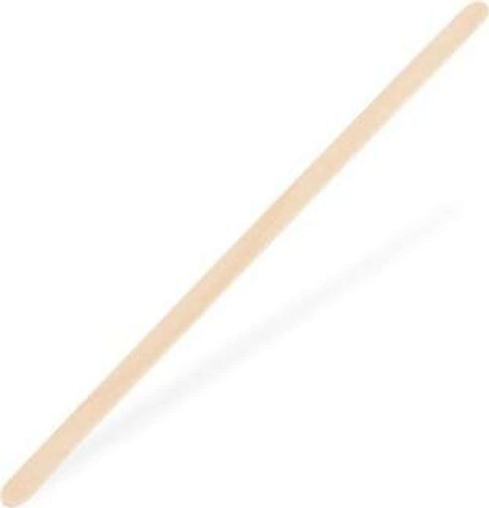 A single wooden stirring stick is shown diagonally on a white background.