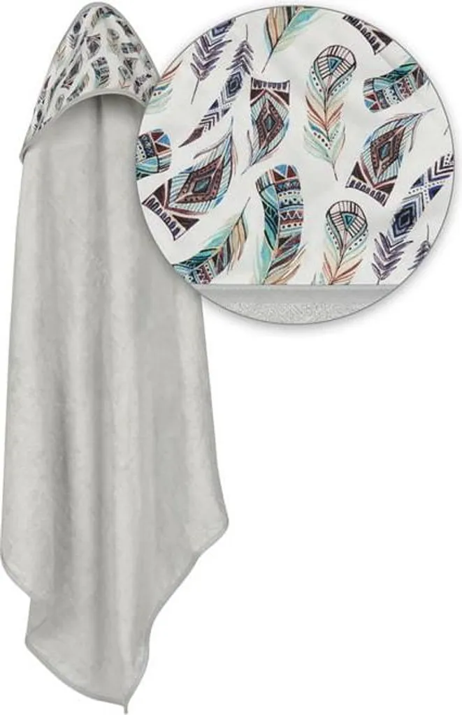 Drap de bain bébé Gris 100x100 cm pour sortir bébé de l'eau sans stress