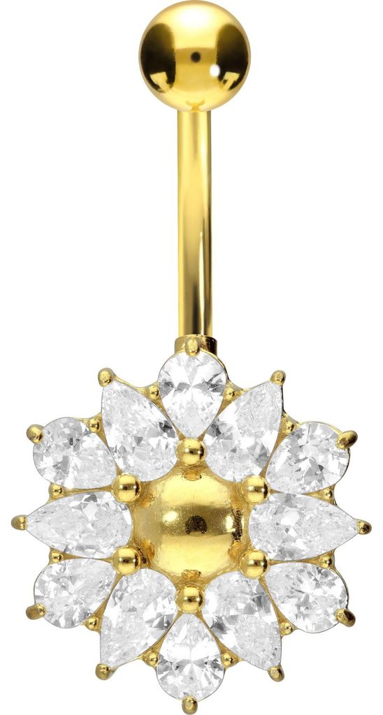 Bauchnabelpiercing Chirurgenstahl Bananabell KRISTALLBLUME