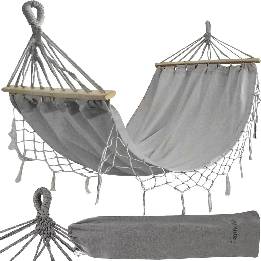 Gardlov Hängematte 200x150 cm bis 250 kg - Gartenhängematte für 2 Personen - Hängematte Outdoor auf der Terrasse und dem Balkon 25465