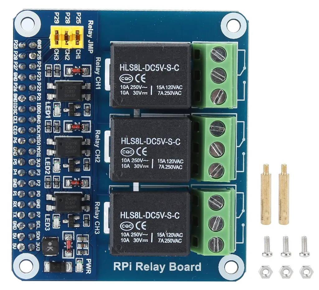 Carte d'Extension Relais 3 Canaux Compatible Raspberry Pi 4B et Modèles 3