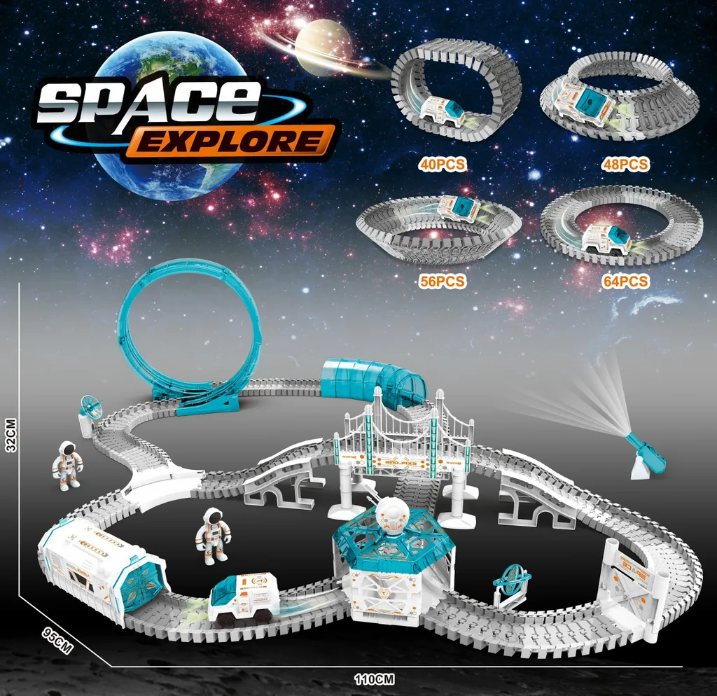 Circuit de Course Thème Espace - Jeu Éducatif pour Petits Astronautes