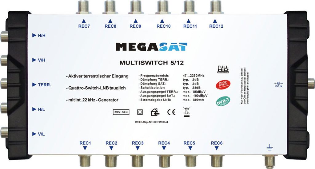 Megasat 5/12 multiswitch Productafbeelding 