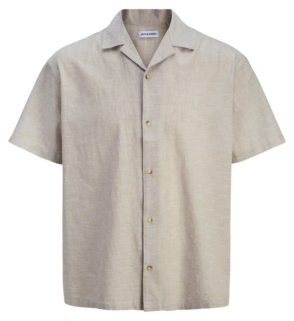 JACK & JONES Herren Hemd Summer Linen Blend Resort Shirt