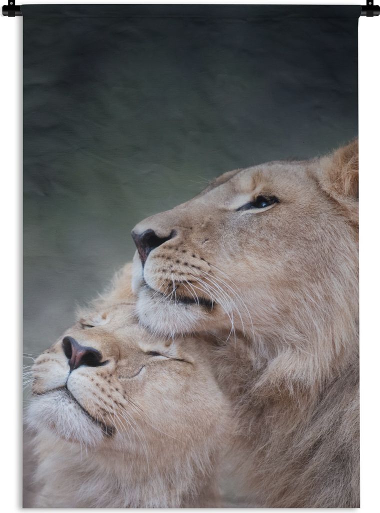MuchoWow Wandteppich Wandbehang Löwe - Wilde Tiere - Big Five 90x135 cm Tapisserie Dekoration Wandtuch - Baumwolle - Wandskulptur