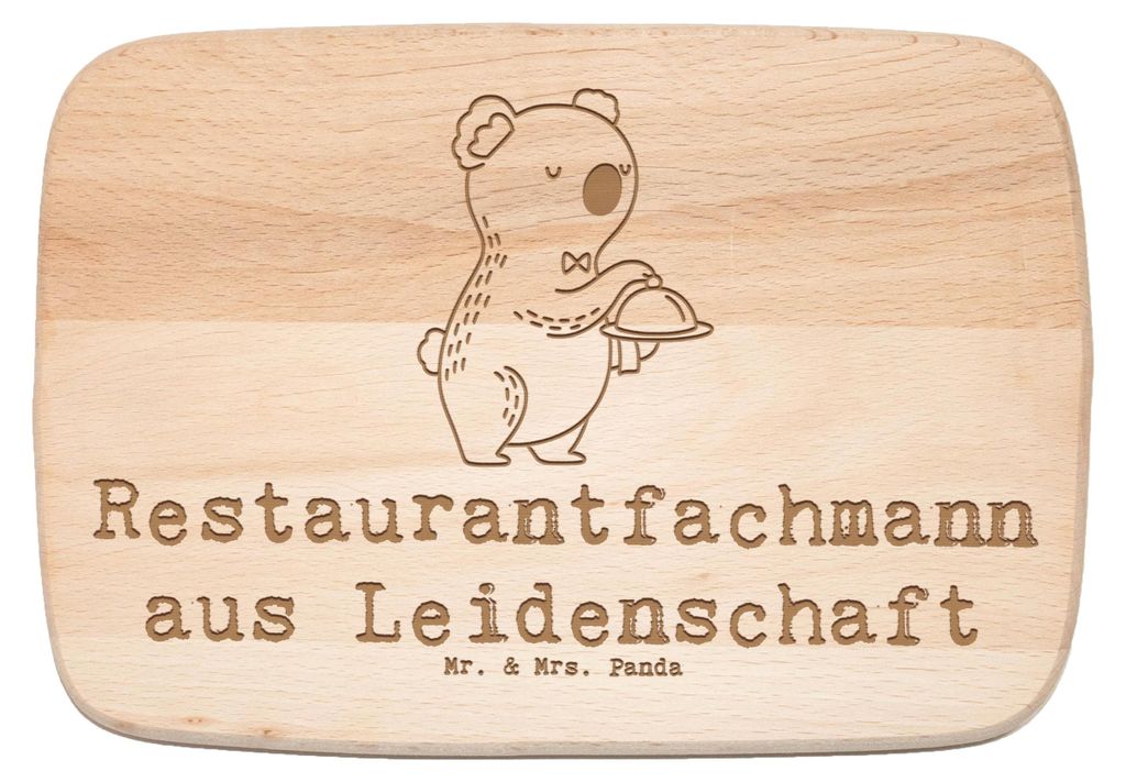 Mr. & Mrs. Panda Holzbrett Restaurantfachmann Leidenschaft - Transparent - Geschenk, schneidbrett, buchenholzbrett, snackbrett, Frühstücksbrett, ...