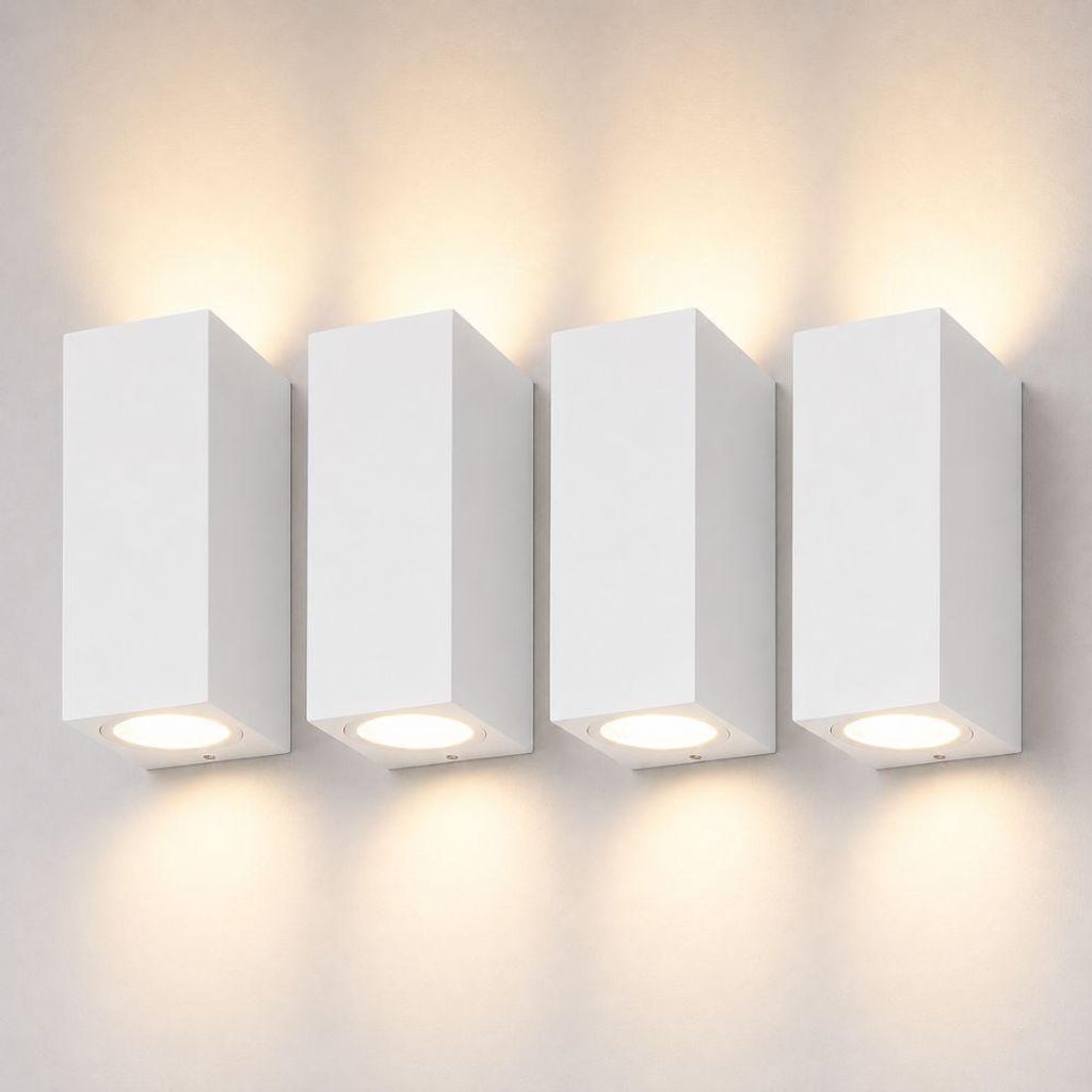 HOFTRONIC - Appliques murales LED 4 pièces IP65 Blanc Up & Image du produit 