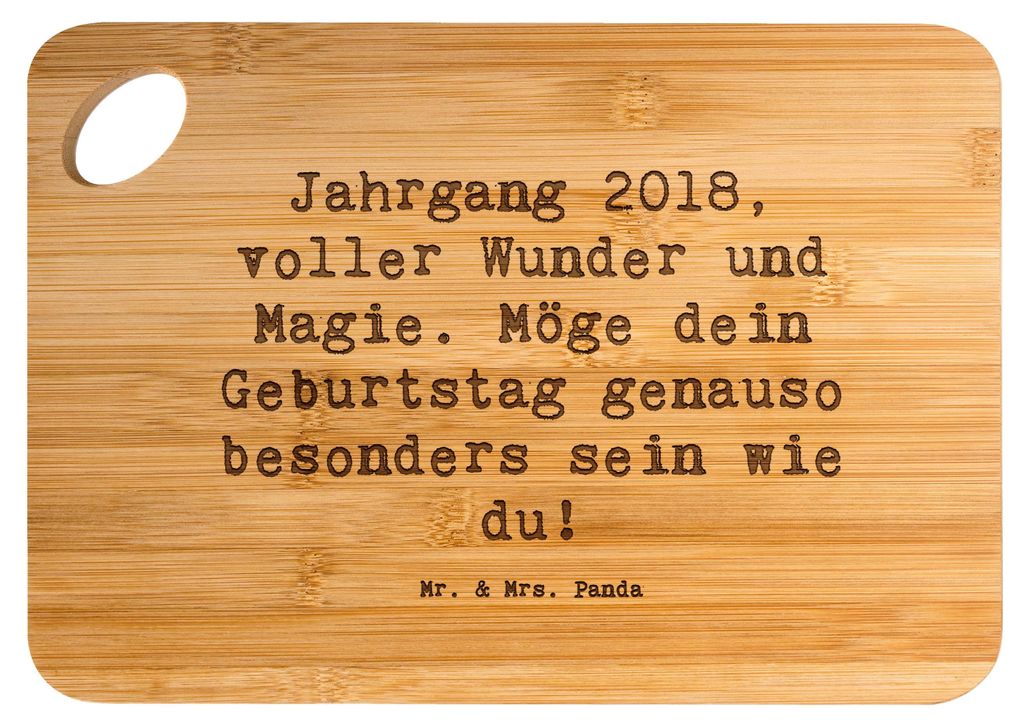 Mr. & Mrs. Panda Frühstücksbrettchen Spruch 2018 Geburtstag - Transparent - Geschenk, Hackbrett, Erinnerungen, Wunder, Holzbrett, Frühstücksbre...
