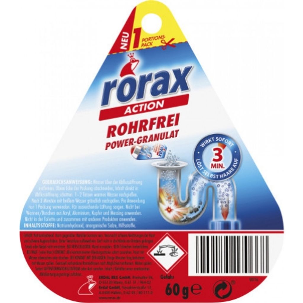 Rorax, Rohrfrei, granule na čištění odtoků, 60 g (VÝROBEK Z Obrázek produktu