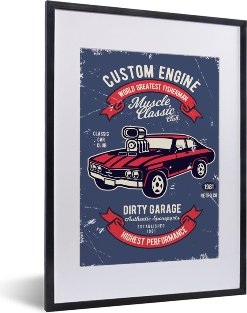 MuchoWow® MuchoWow® Gerahmtes Poster Auto - Oldtimer - Produktbild 