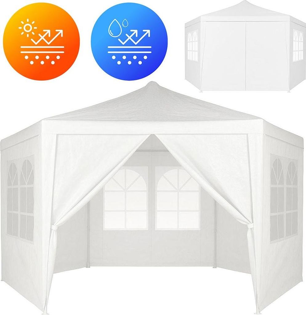 Garden Trade Pavillonzelt 2x2x2m mit Fenstern Weiß MultiGarden