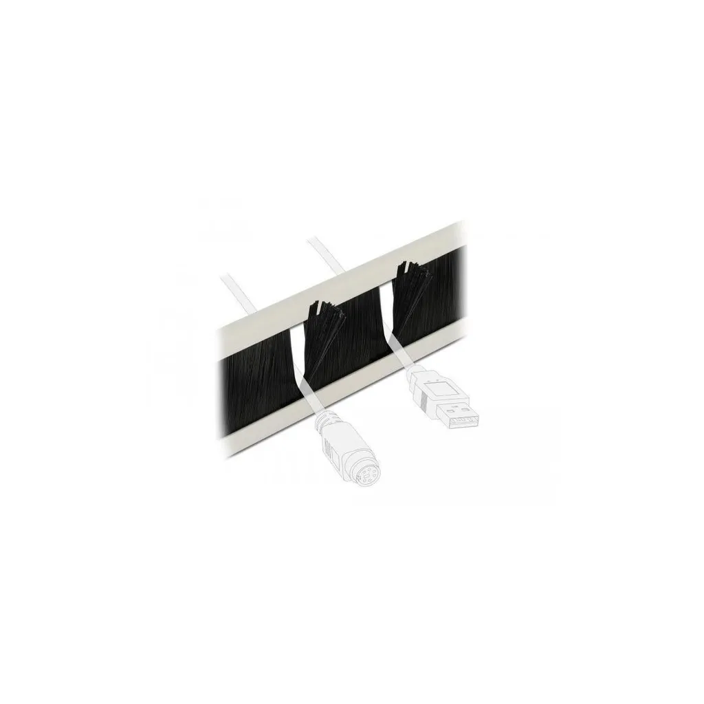 Delock 10 Pouces Panneau à Brosse 2U Gris Montage Sans Outil Rack