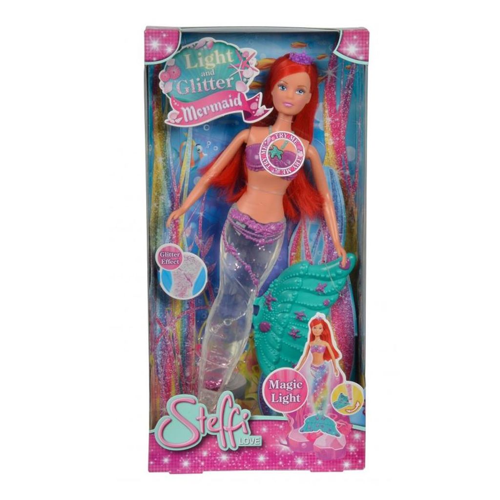 Simba 105733049 Steffi Love Puppe als Meerjungfrau mit magischem Glitter und bun 