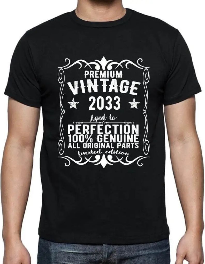 Herren Grafik T-Shirt Alle Originalteile bis zur Perfektion gealtert 2033 – All Original Parts Aged to Perfection 2033 – Öko-Verantwortlich Vi...