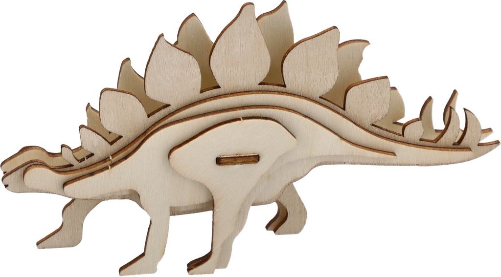 3D-Puzzle Dinosaurier Holz Natur 3D Holzpuzzle Dino Stegosaurus