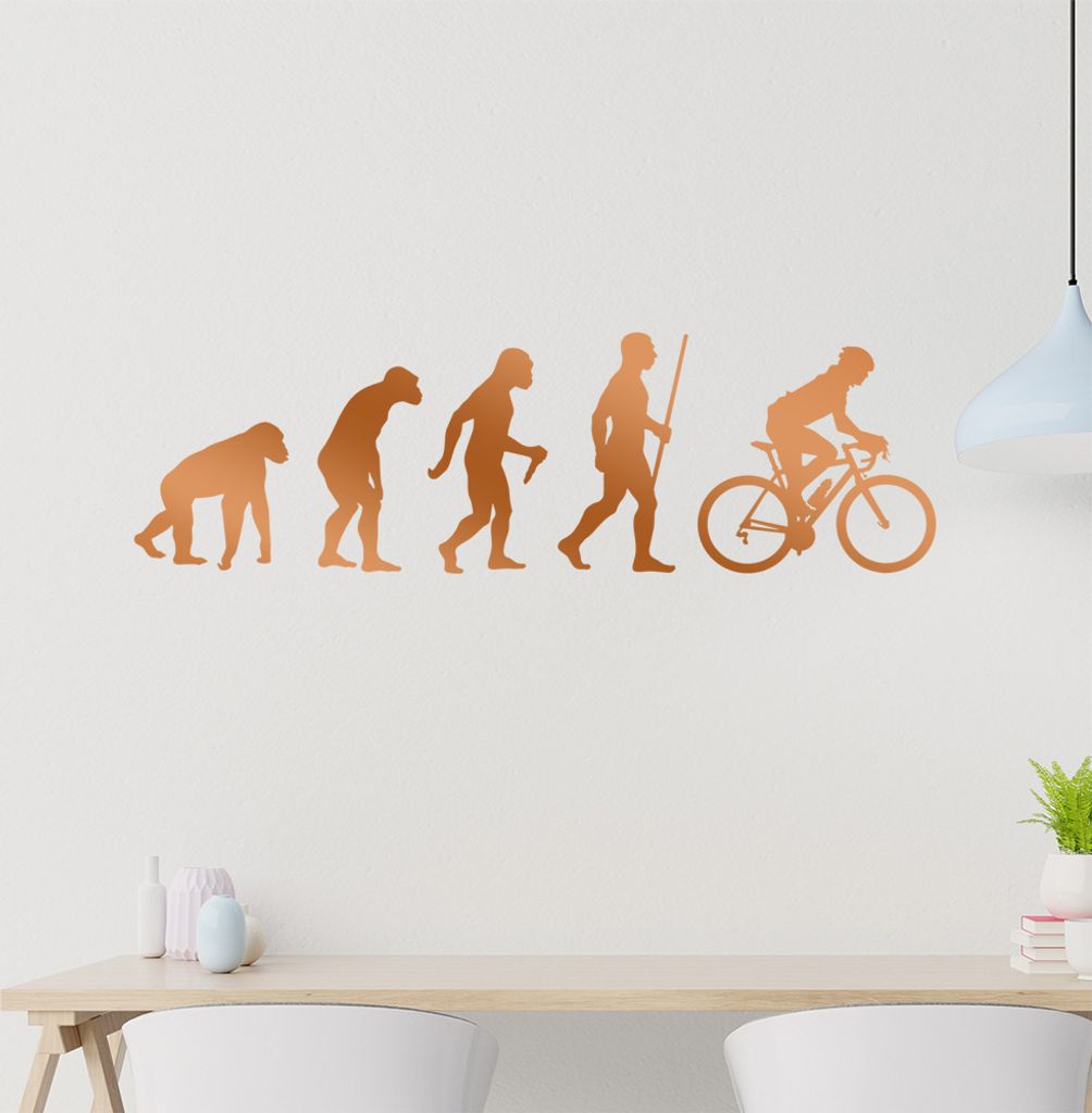 Rennrad Fahrrad Evolution Wandtattoo Wandaufkleber Wall Sticker - Dekoration, Küche, Wohnzimmer, Schlafzimmer, Badezimmer
