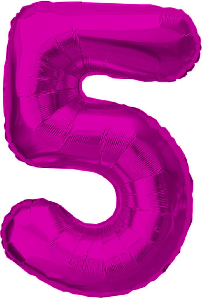 Oblique Unique 1x Folien Luftballon mit Zahl 5 Kinder Produktbild 