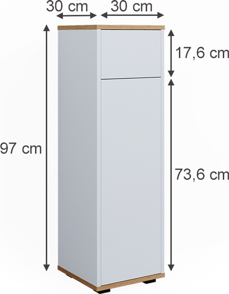 Vicco Midischrank Bianco Grau 56x87x29 Cm – Stylisher Badezimmerschrank Mit Viel Stauraum