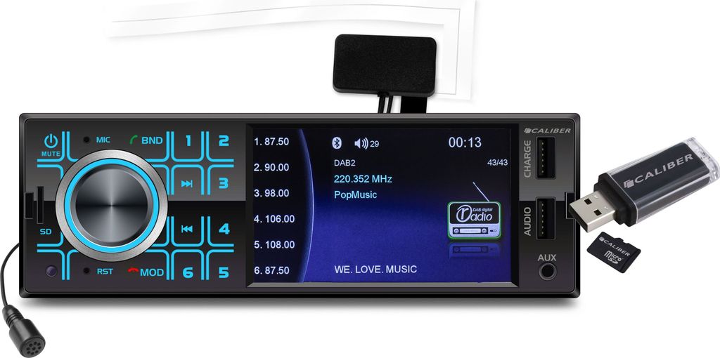 Autorádio Caliber s Bluetooth, USB, AUX - 4palcová Obrázek produktu 