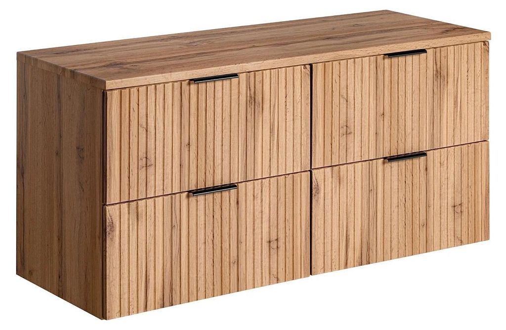 Bad-Hängeschrank unter dem Waschbecken mit Kratzpaneelen - Natürliches Licht - L120 cm - ZEVARA