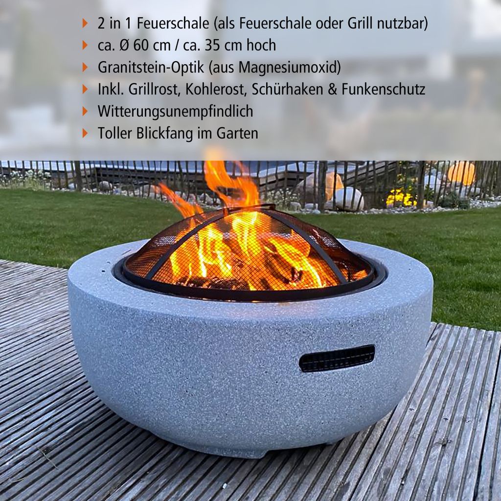 Feuerschale 2-in-1 in Granit-Optik | ca. Ø 60 cm | inkl. Produktbild 6