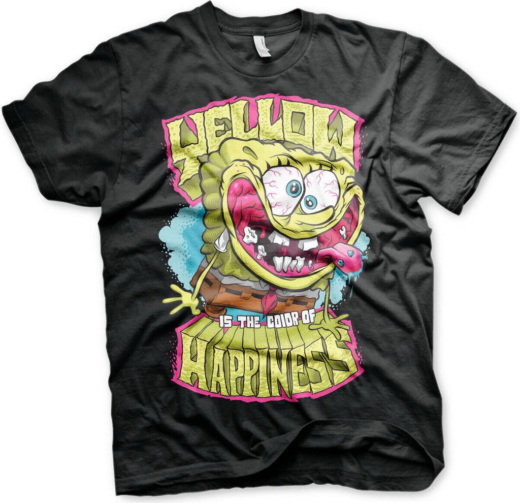 Yellow Is The Color Of Happiness T-Shirt - Medium - Black