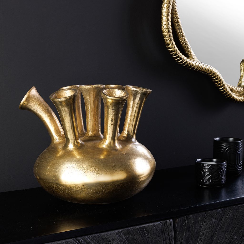 riess-ambiente Handgefertigte Vase KIYA 35cm gold mit Produktbild 