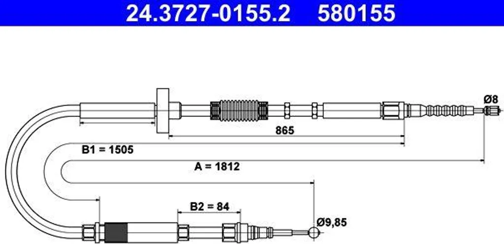 Câble de frein arrière Audi A4 8D : remplacement conforme 8D0609721H