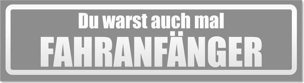 Kiwistar - Autoaufkleber - Grau - 60 x 16 cm - Fahranfänger warst du auch invertiert - Hinweis Aufkleber Sticker für Auto, Kfz, Fahrrad, PKW, LKW