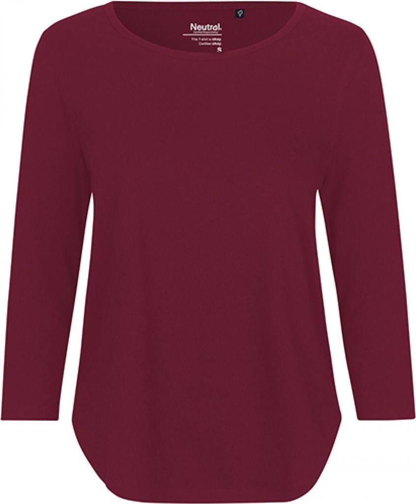 Neutral O81006 | Damen Three Quarter Sleeve T-Shirt - 3/4-Ärmel - Farbe: Bordeaux - Größe: L