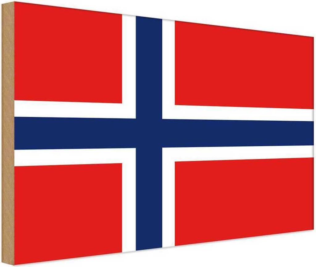 vianmo Holzschild 12x18 cm Norwegens Norway Flagge Fahne Wappen