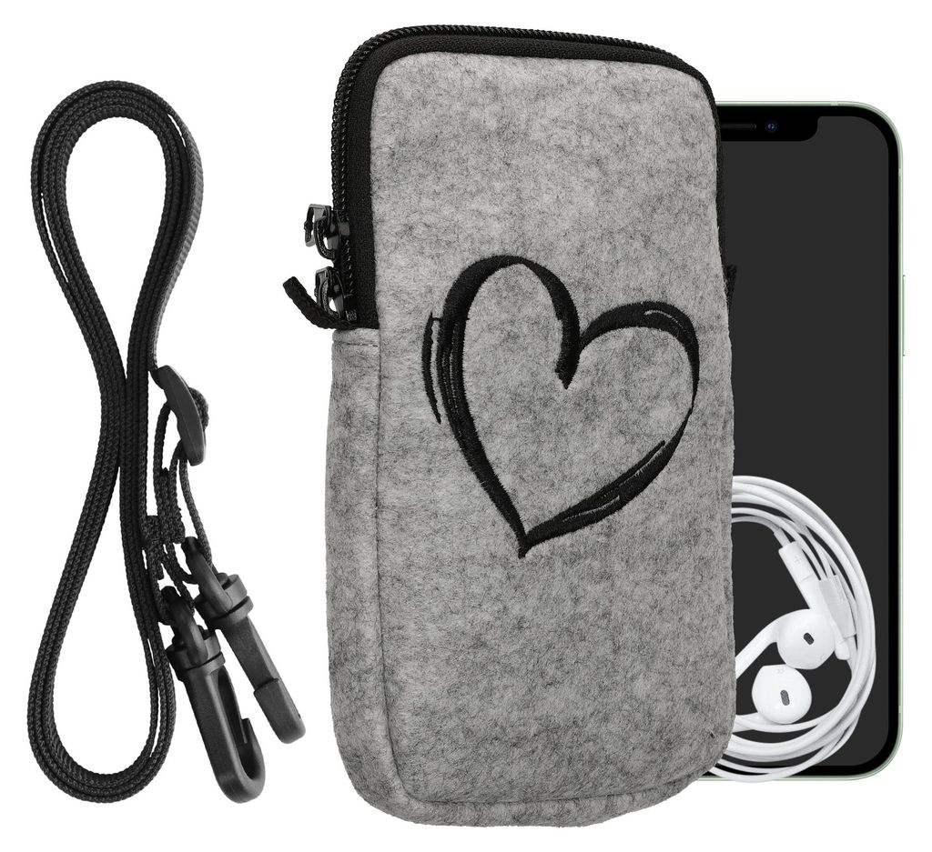 kwmobile Handytasche für Smartphones L - 6,5" - Filz Handy Produktbild 