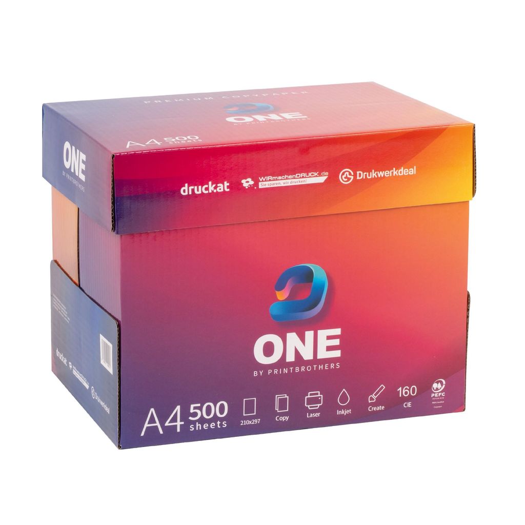 ONE Druckerpapier & Kopierpapier DIN A4 weiß - 2.500 Blatt Produktbild 