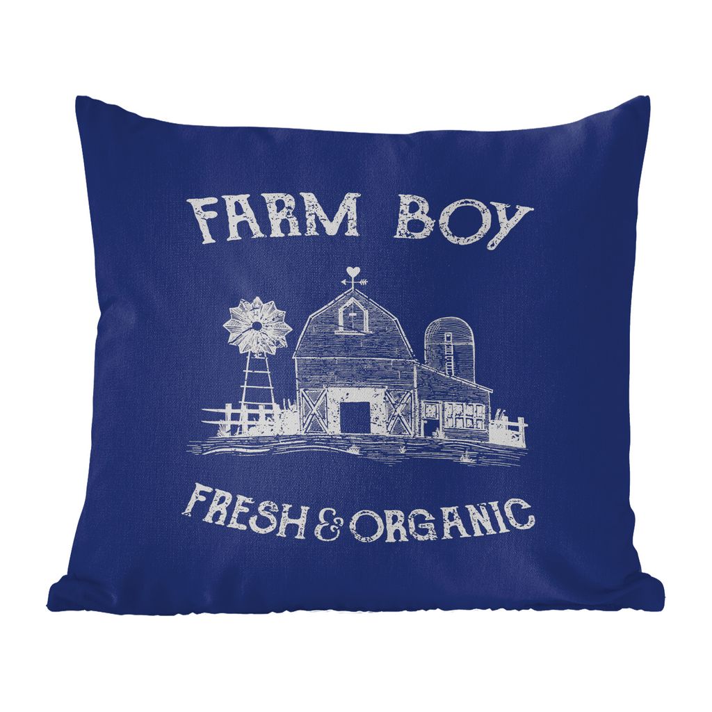 MuchoWow Zierkissen Sofakissen Wohnzimmer Dekokissen 45x45 cm Vintage - Bauernhaus - Text - Schlafpolster - Polster für das Sofa