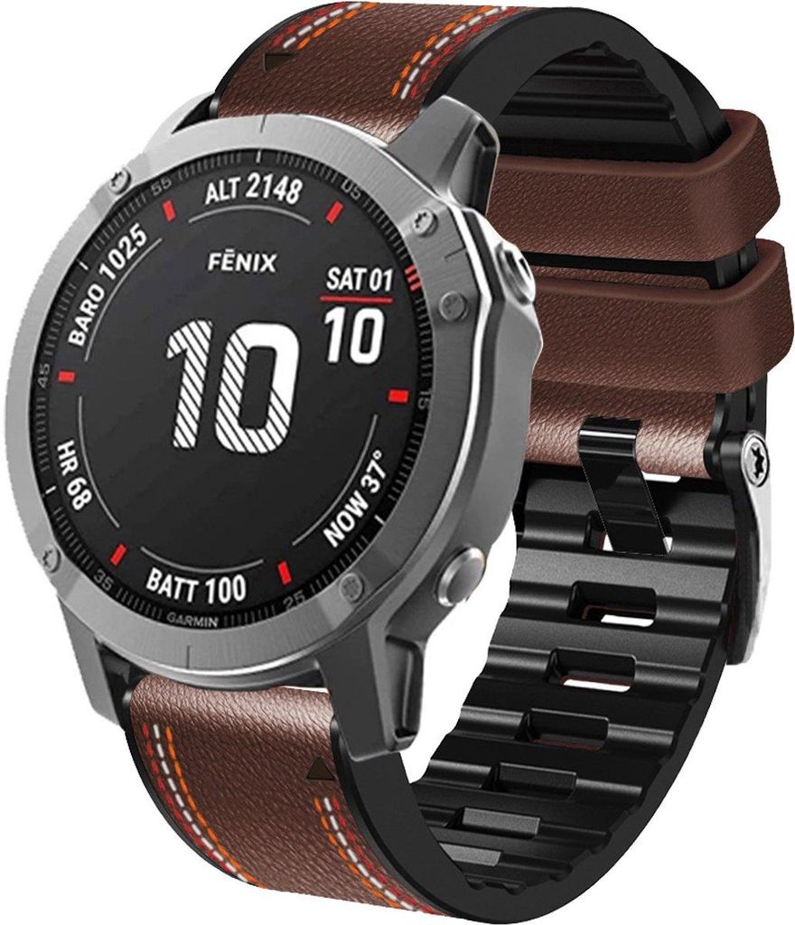 FFO2World QuickFit 22 mm Lederarmband – Premium-Armband aus Echtleder für Garmin Fenix 5/6/7/8 (47 mm), Epix Pro Gen 2, Fenix E – Dunkelbraun