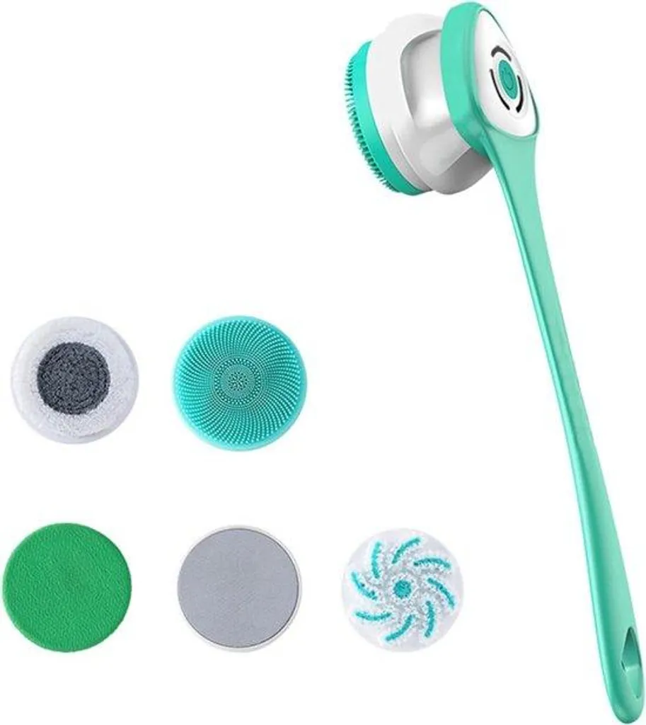 Brosse de douche verte à long manche - Nettoyage et exfoliation du dos