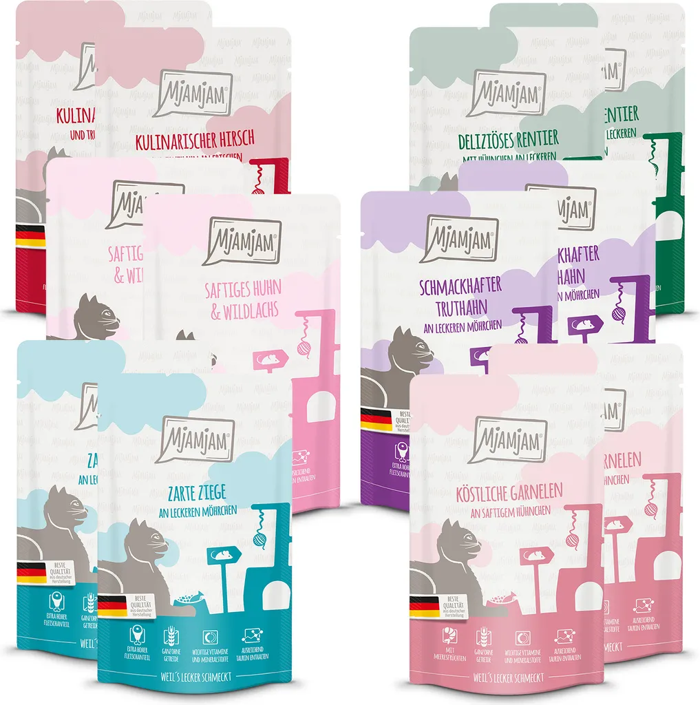 MjAMjAM 12x125g Confezione Degustazione: Cibo Umido Naturale Gatti