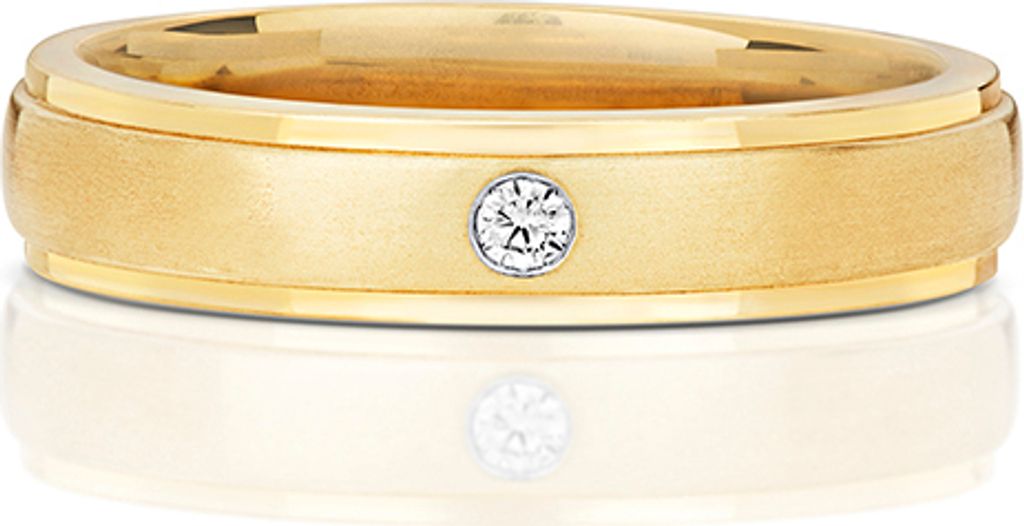 9 Karat (375) Gold 5mm Soft Court Form Diamant Trauring/Ehering/Hochzeitsring Brillant-Schliff 0.05 Karat G - I1 I2, 63 (20.1); TRS380179KYRSU