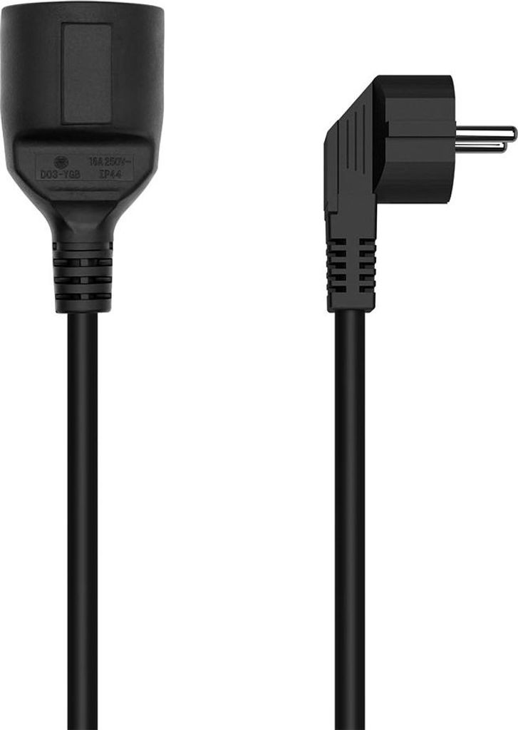 Stromverlängerungskabel aisens a132-0600/ cee7 Stecker - cee7 Buchse/ 2m/ schwarz