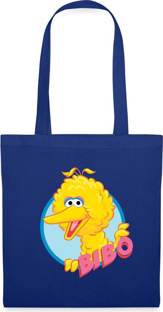 Spreadshirt Sesamstraße Bibo Portrait Stoffbeutel, One size, Royalblau