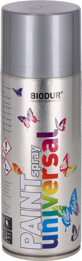Biodur | Sprühlack - Silber (RAL 9006) - 400ml, Sprühfarbe, Lackspray, Universal - Betonfarbe, Sprühlacke für Holz, Metall, Glas
