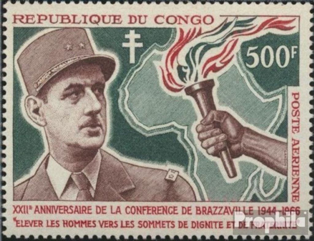 Briefmarken Kongo (Brazzaville) 1966 Mi 87 postfrisch Brazzaville Konferenz
