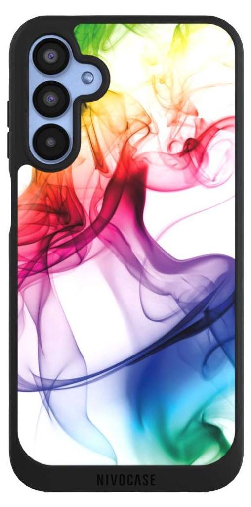 NIVOCASE Handyhülle für Samsung Galaxy A15 5G Hülle NIVOpure Case Schwarz Farbe Regenbogen Wasser