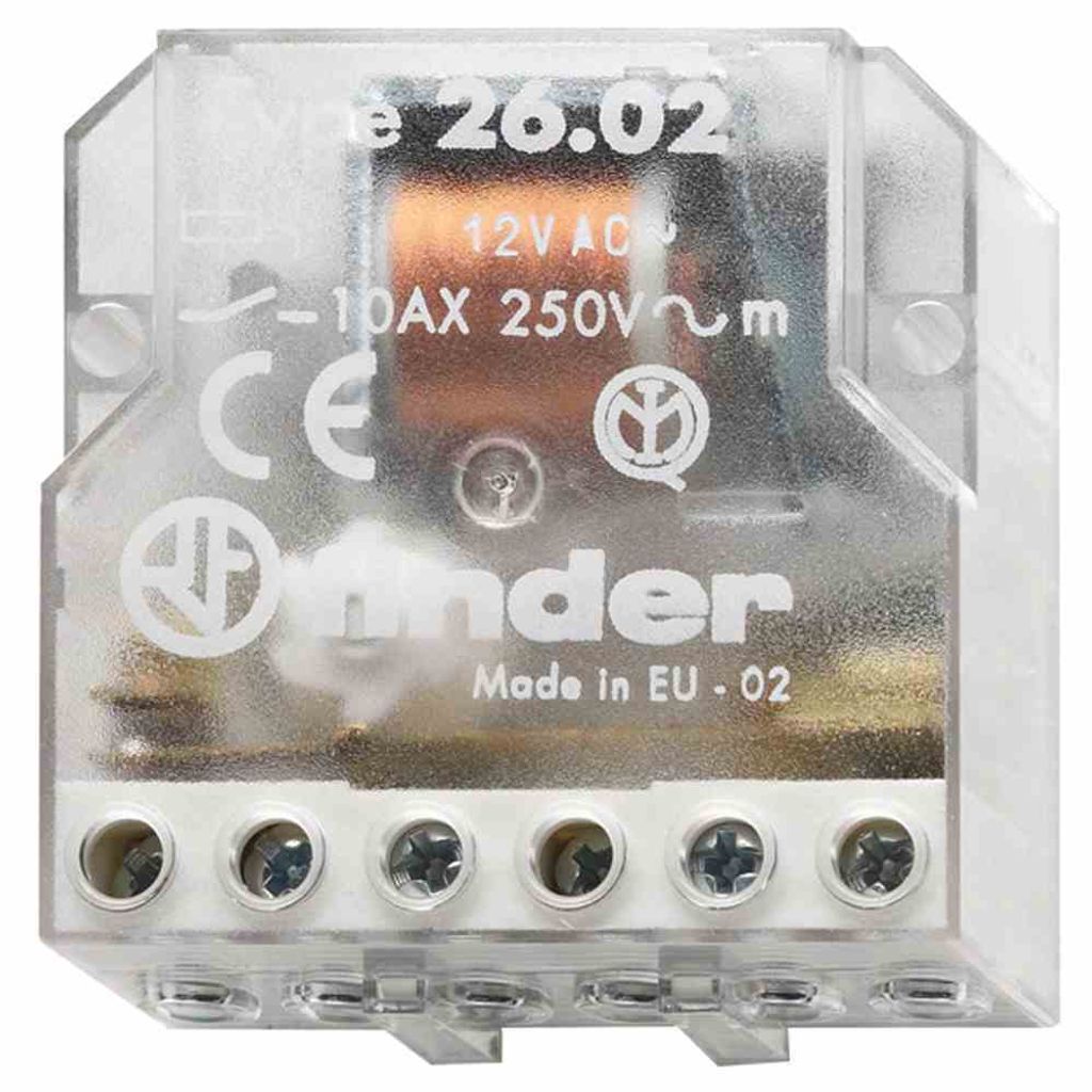 FINDER Stromst.Sch.230VAC 26.02.8.230.0000 Serie 26 für UP-Dose 2 Kontakte 10A 26.02.8.230.0000 (260282300000)