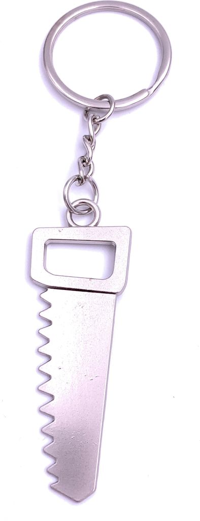 Onwomania Holz Säge Werkzeug Schlüsselanhänger Keychain Silber Metall