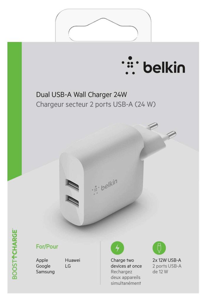 Belkin WCB002VFWH, Vnútorný, AC, 4,8 A, Biela Obrázok produktu 