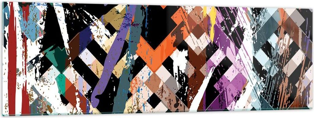 Bilder auf glas - Abstraktion modern - 160x50cm - Glasbilder - Wandbilder - Kunstdruck - zum Aufhängen bereit - Wanddekoration aus Glas - Glas Bil...
