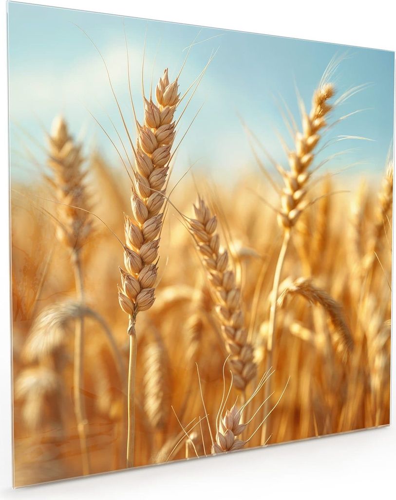 Küchenrückwand Spritzschutz Glas mit Motiv Weizenfeld 40 x 40 cm